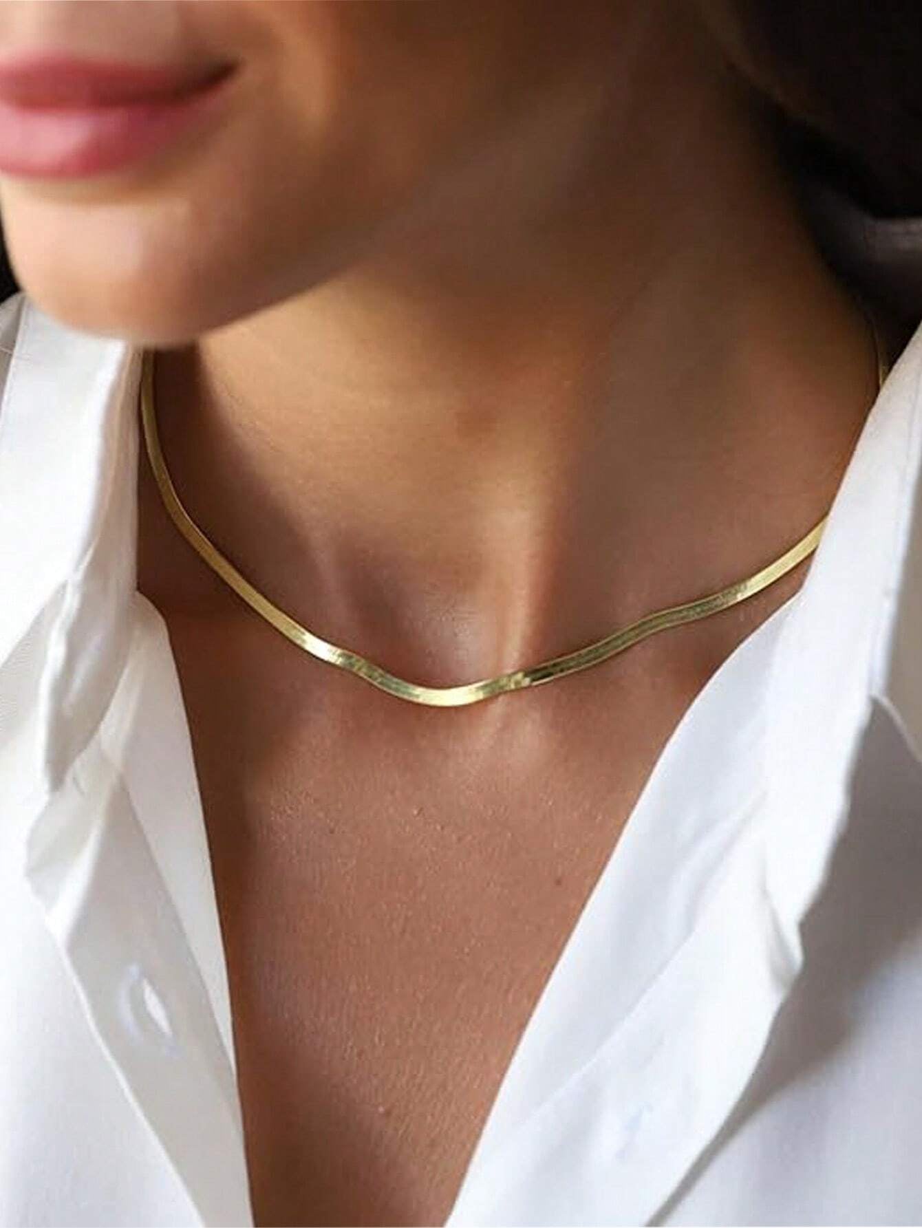 1Pc Stainless Steel Minimalist Chic Necklace